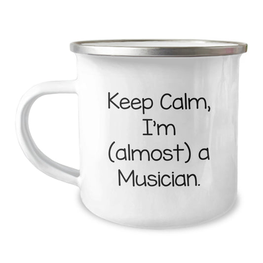Musician Keepsake Camping Mug Birthday Gift for Him With Enamel Finish - Image 1
