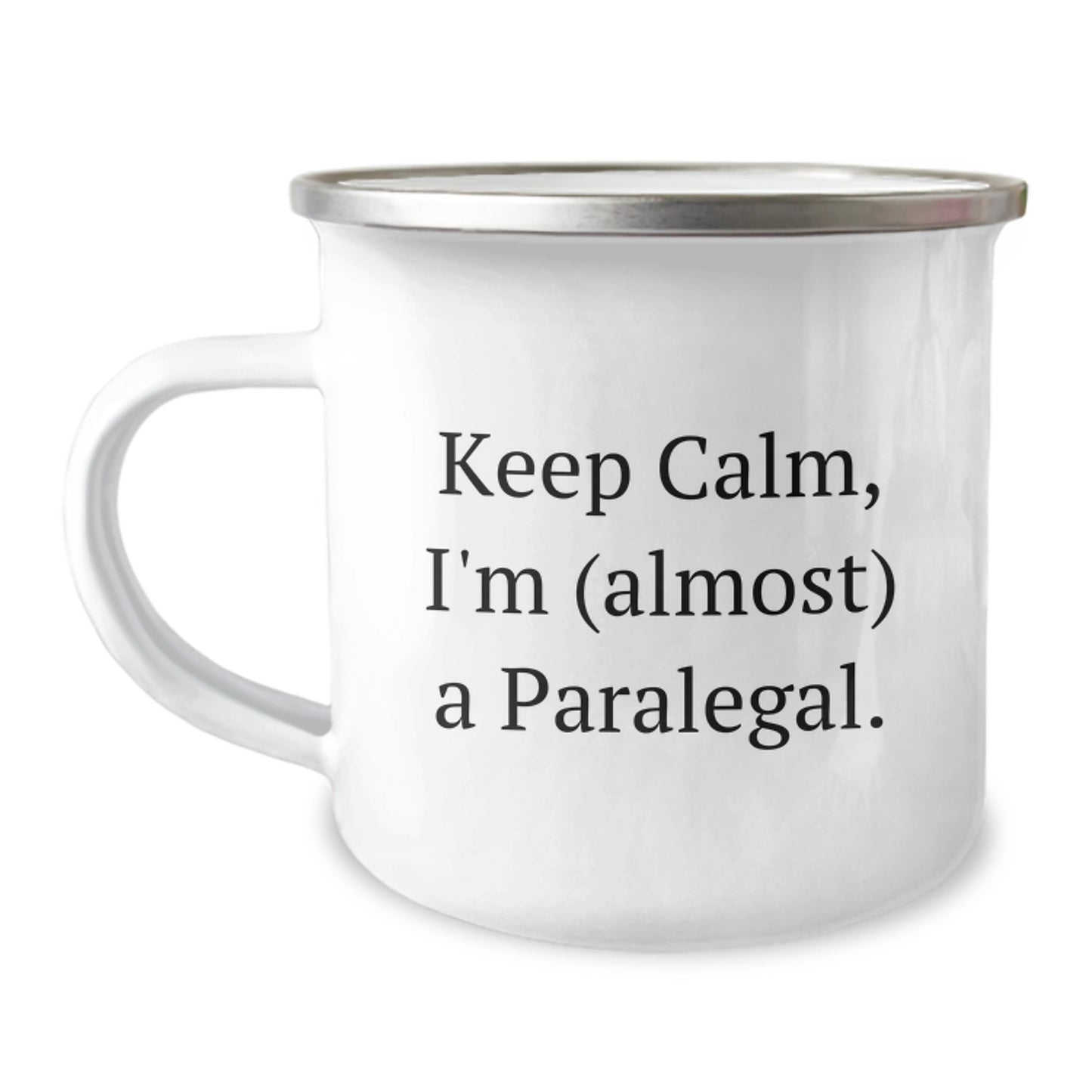 Birthday Gift for Her Paralegal Camping Mug – Keep Calm, I'm (almost) A - Image 1