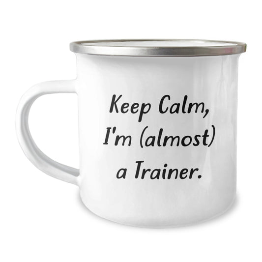 Trainer Gift for Him - Keep Calm, I'm (Almost) A Trainer Keepsake - Image 1