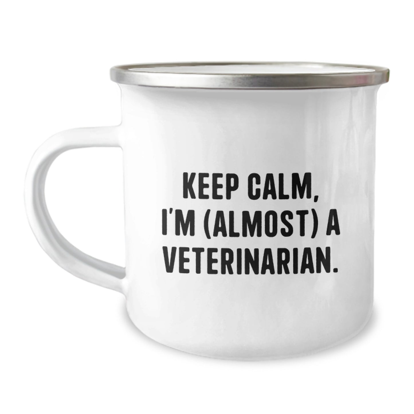 Funny Veterinarian Gifts for Birthday, Camping Mug Keeps Calm I'm almost a Veterinarian, Gift from Friends, Perfect Unique Birthday Present for Veterinarian Men or Women - Image 1