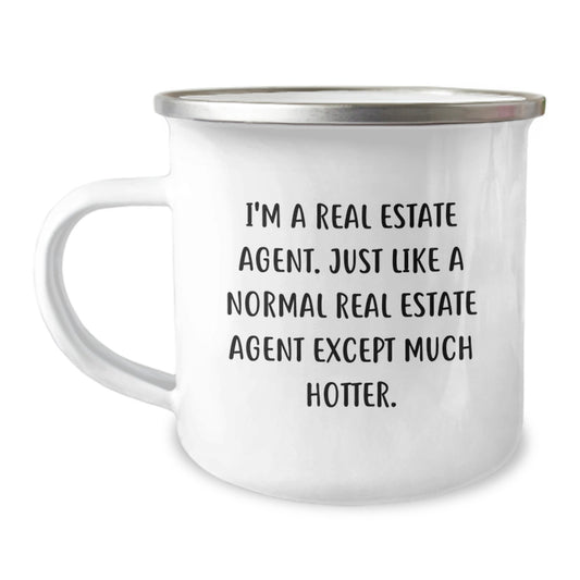 Funny Real Estate Agent Gifts from Men, Unique Mother's Day Unique Gifts for Real Estate Agents, Camping Mug - Image 1