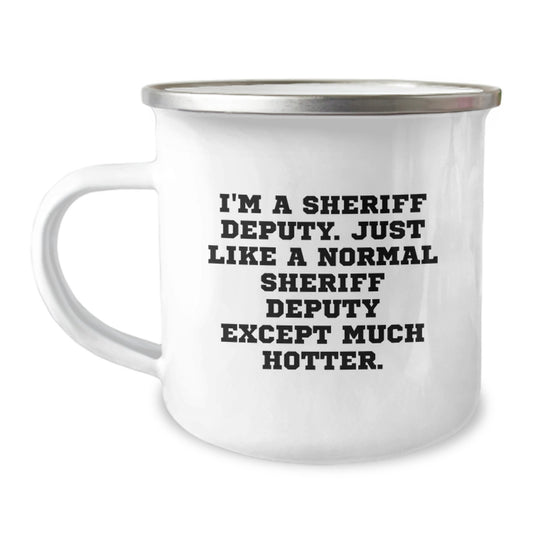 Funny Sheriff Deputy Gifts for Men Birthday Unique Presents Camping Mug from Friends - Image 1