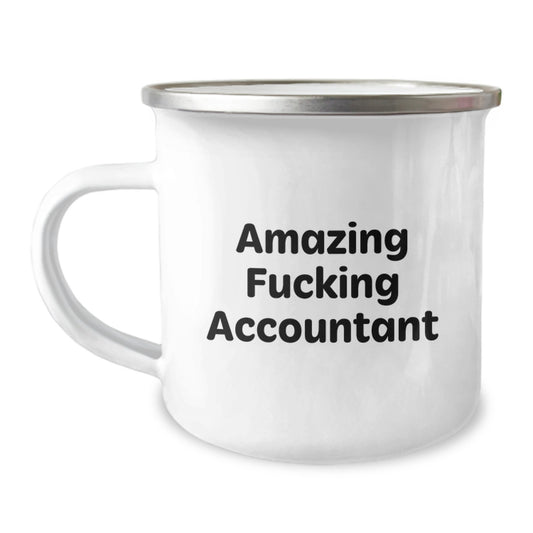 Christmas Gift for Her - Amazing Fucking Accountant Camping Mug Present - Image 1