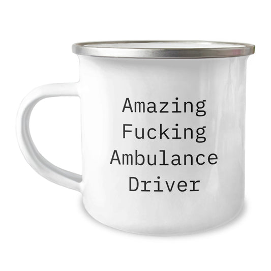 Funny Ambulance Driver Gifts from Friends Birthday Unique Mugs - 'Amazing F--king Ambulance Driver' Quote Camping Mug for Ambulance Driver Men - Image 1