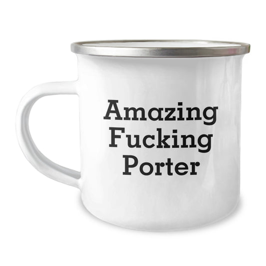 Camping Mug Gift for Him - Amazing Fucking Porter Keepsake - Image 1