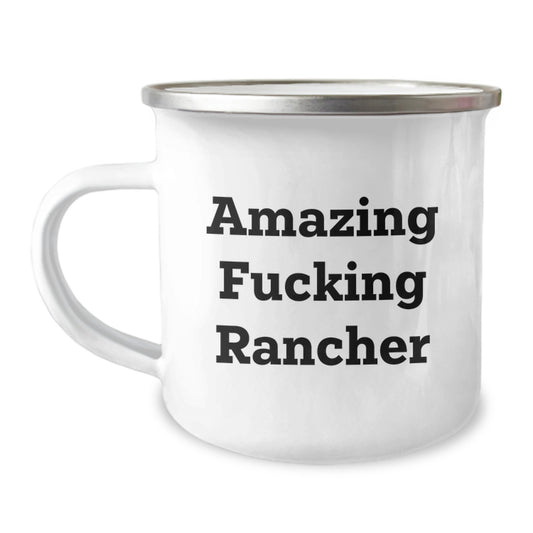 Rancher Gift for Him - Amazing Fucking Rancher Camping Mug Keepsake - Image 1