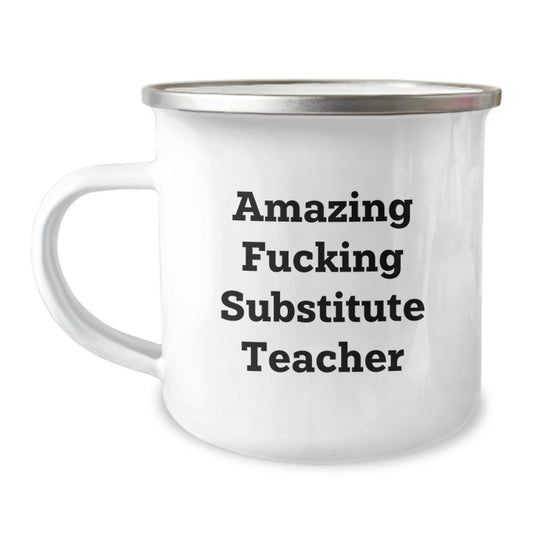 Christmas Gift for Her Amazing Substitute Teacher Camping Mug Present - Image 1