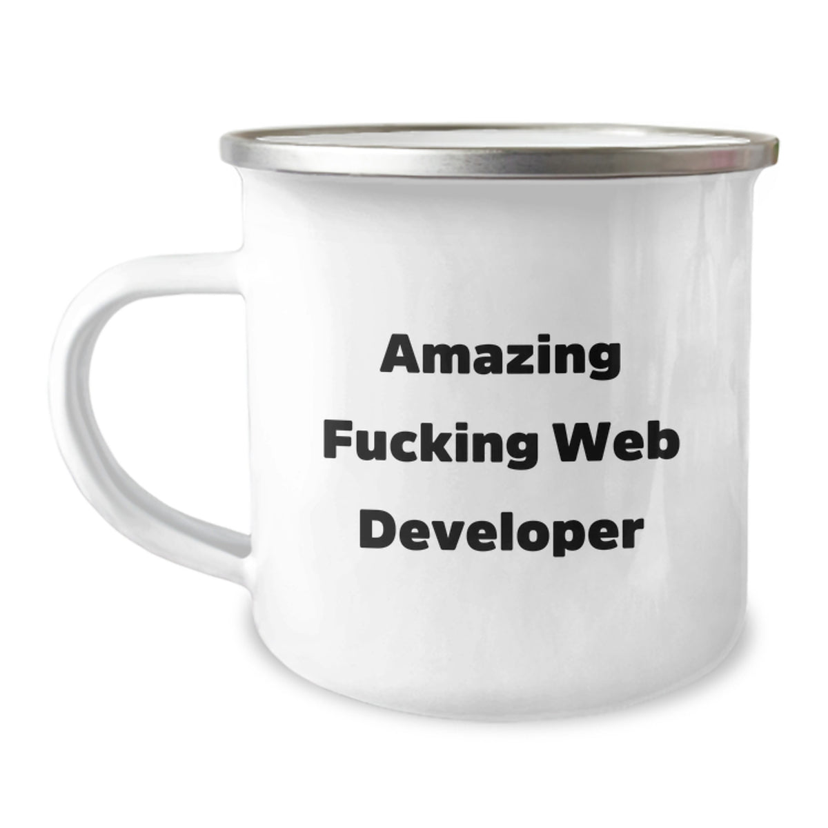 Web Developer Gift for Him - Amazing Fucking Web Developer Camping Mug - Image 1