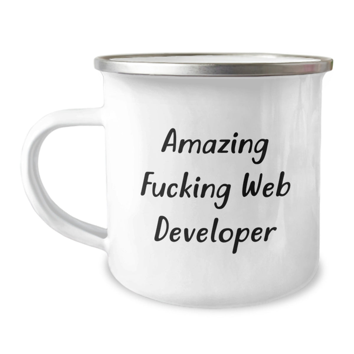 Christmas Gift for Her - Amazing Fucking Web Developer Camping Mug - Image 1