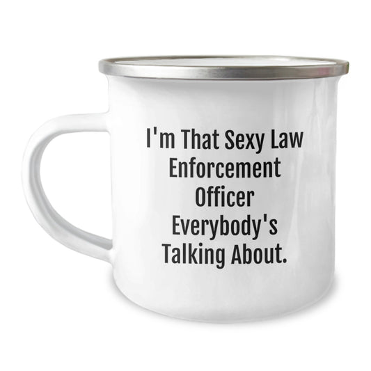 Sexy Law Enforcement Officer Camping Mug, Funny Birthday Unique Gifts for Men, Women, Coworkers, Family, Gifts from Friends, Unique Birthday Unique Gifts for Law Enforcement Officer - Image 1