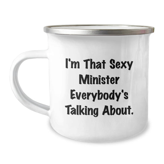 Minister Gift for Him - Bold Keepsake Camping Mug with Humorous Saying - Image 1