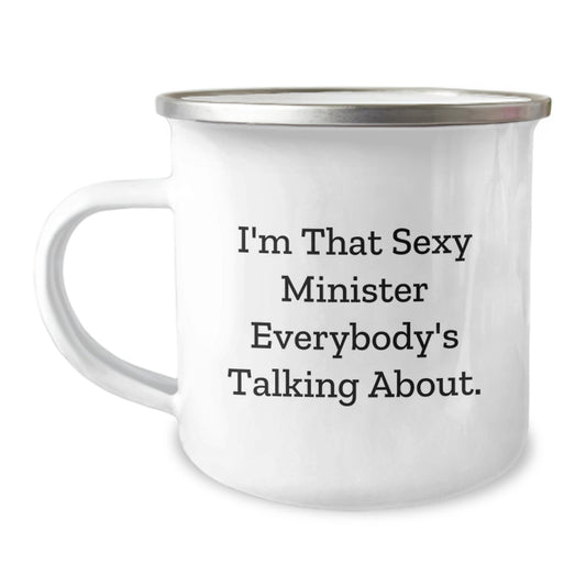 Christmas Gift for Her - Bold Minister Camping Mug Present - Image 1