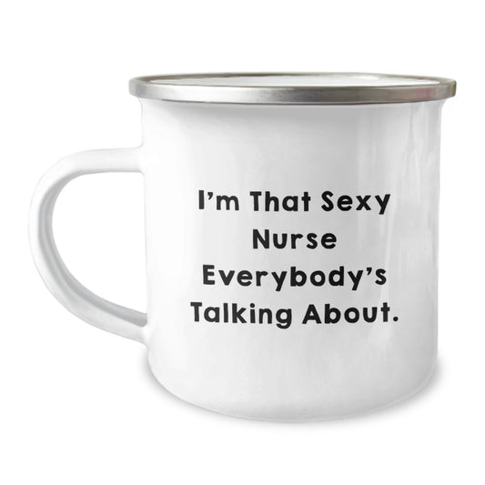 Nurse Gift for Him - Playful Quote Camping Mug Keepsake - Image 1