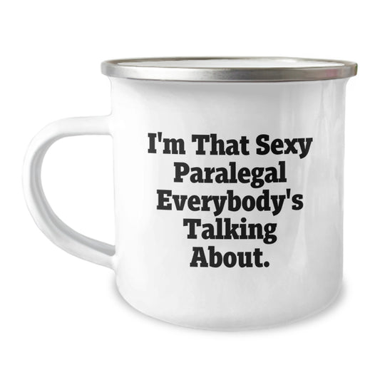 Witty Paralegal Camping Mug Gift for Friends - Novelty Keepsake - Image 1