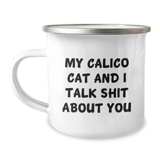 Funny Calico Cat Gifts for Calico Cat Lovers, Funny Camping Mug for Friends and Family, Christmas Unique Gifts from Men to Women - Image 1
