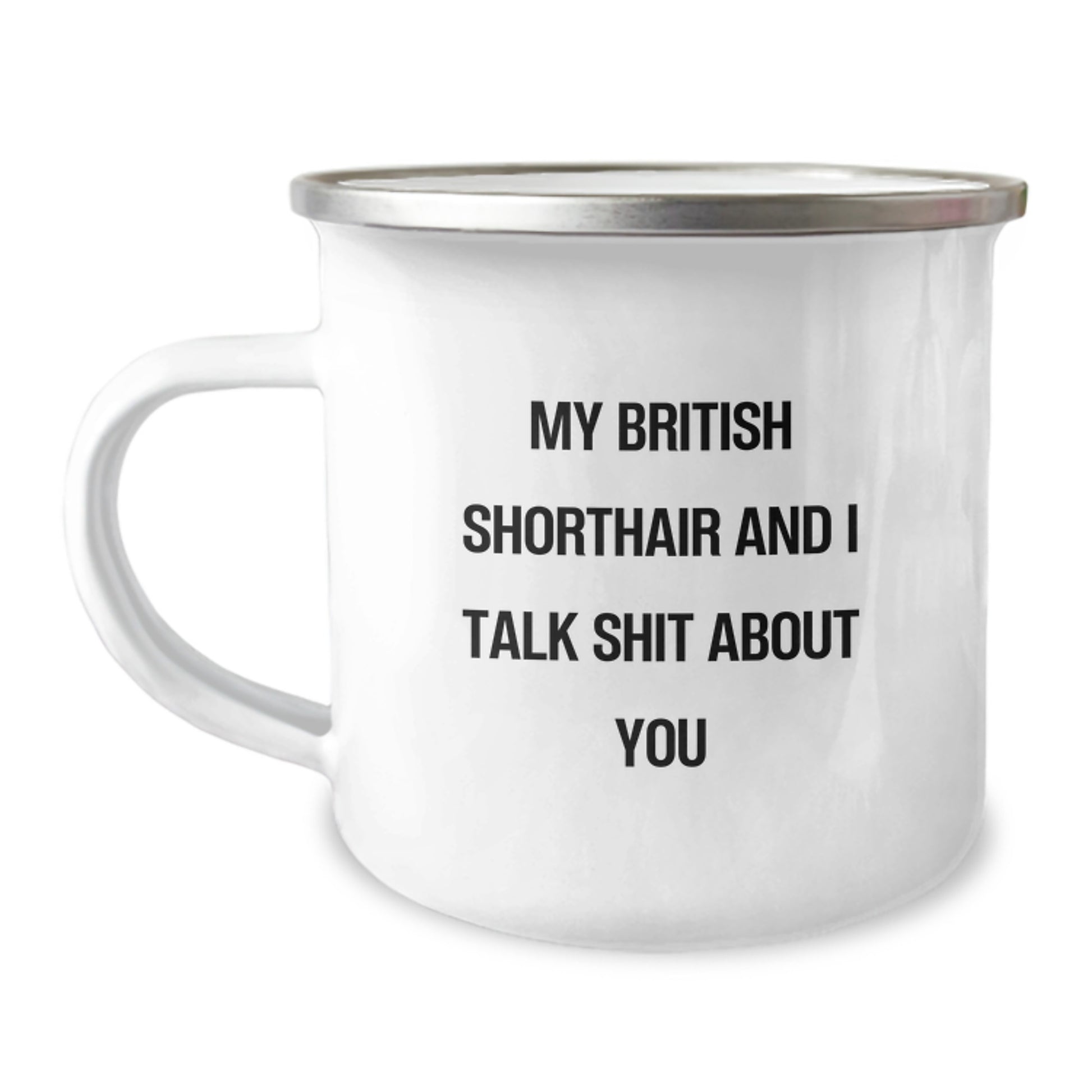Funny British Shorthair Cat Gifts for Cat Lovers, Men, Women, Friends, and Family - My British Shorthair And I Talk Shit About You Christmas Unique Mugs for Camping - Image 1