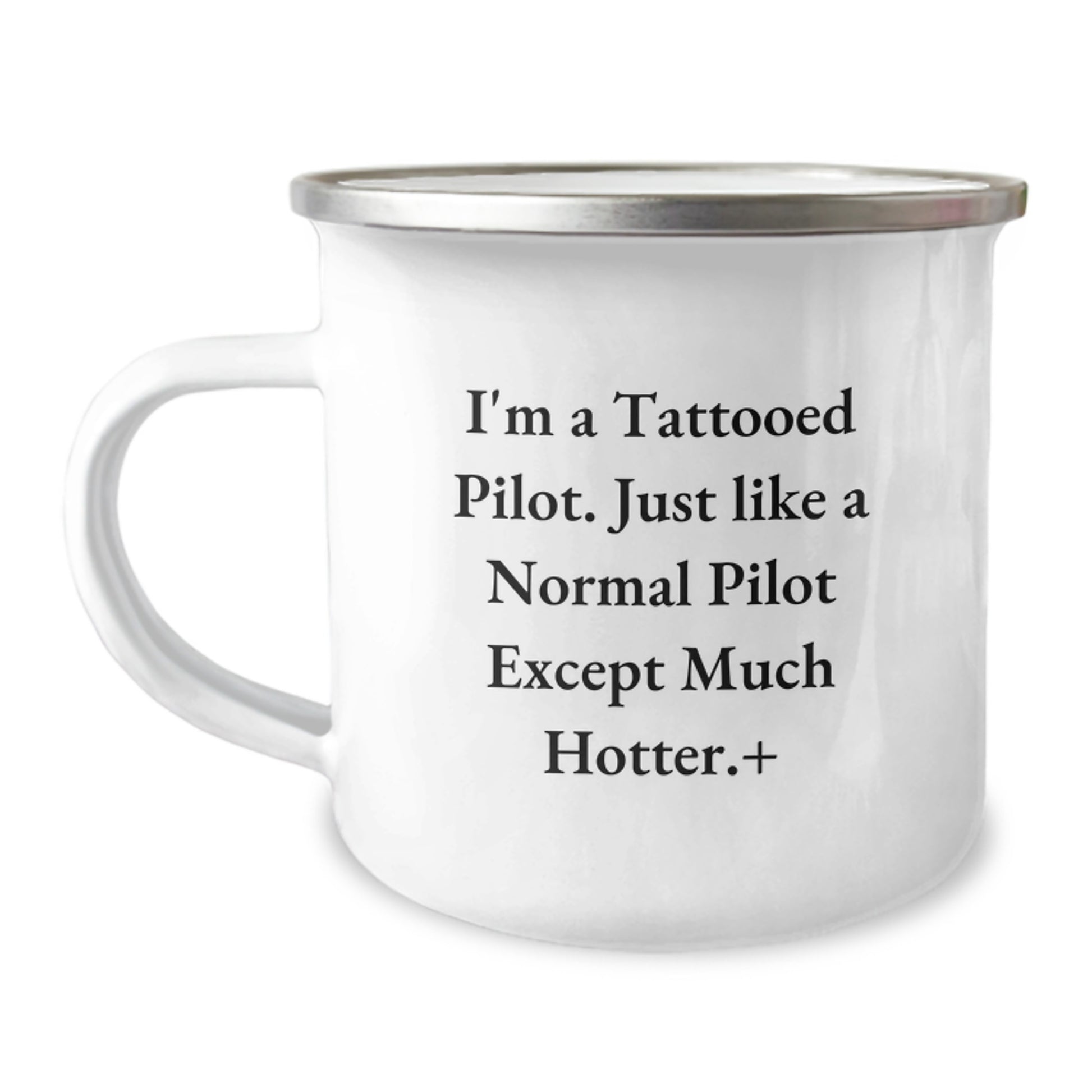 Pilot Gifts for Men, Funny Camping Mug from Friends, 'I'm A Tattooed Pilot' Graduation Unique Gifts - Image 1