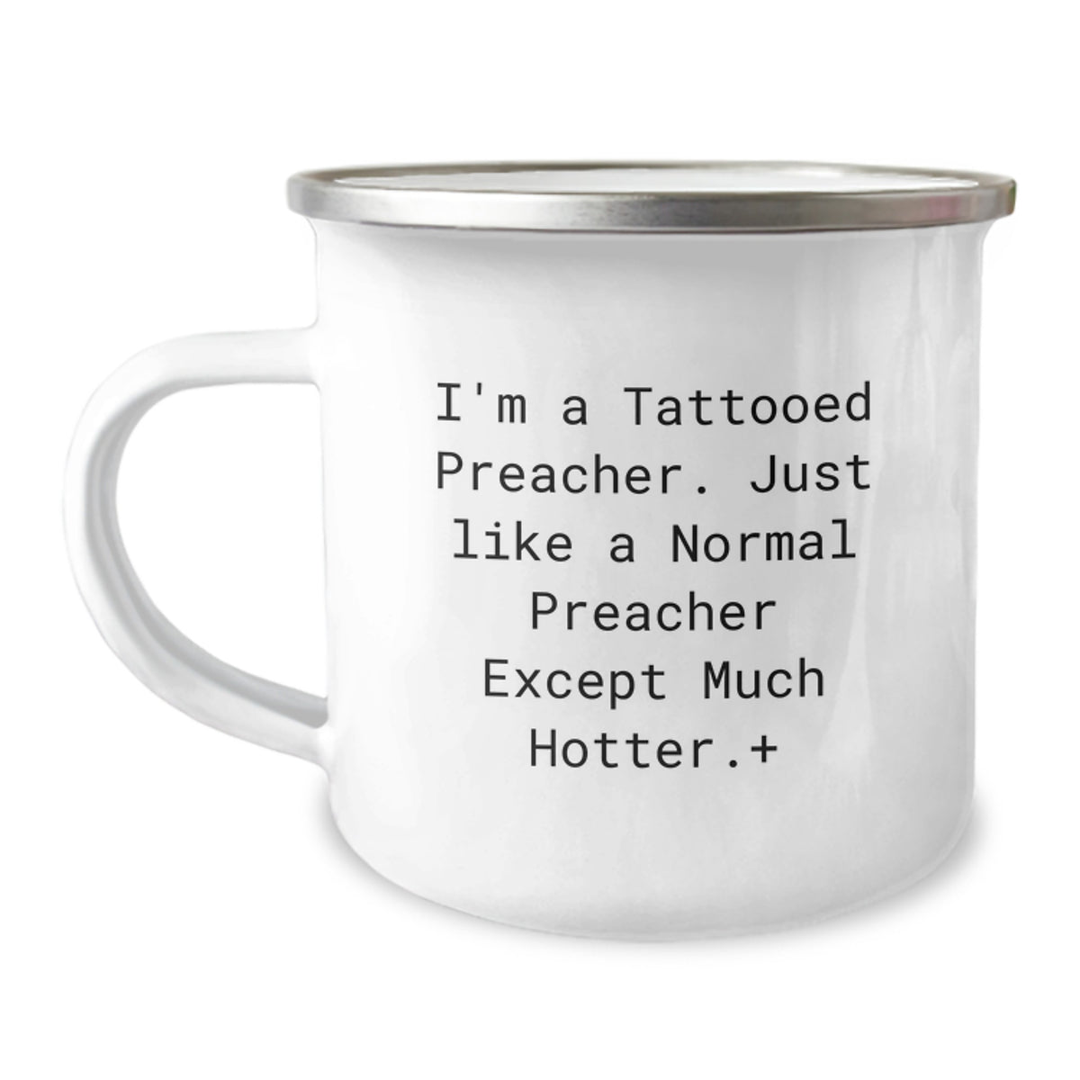 Christmas Gift for Her Playful Tattooed Preacher Camping Mug Present - Image 1