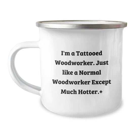 Woodworker Gift for Him A Cheeky Tattooed Woodworker Keepsake Mug - Image 1