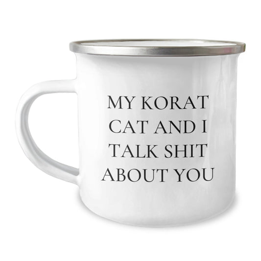 Funny Korat Cat Camping Mugs for Korat Cat Lovers Gifts from Men to Friends on Christmas Unique Gifts - Image 1
