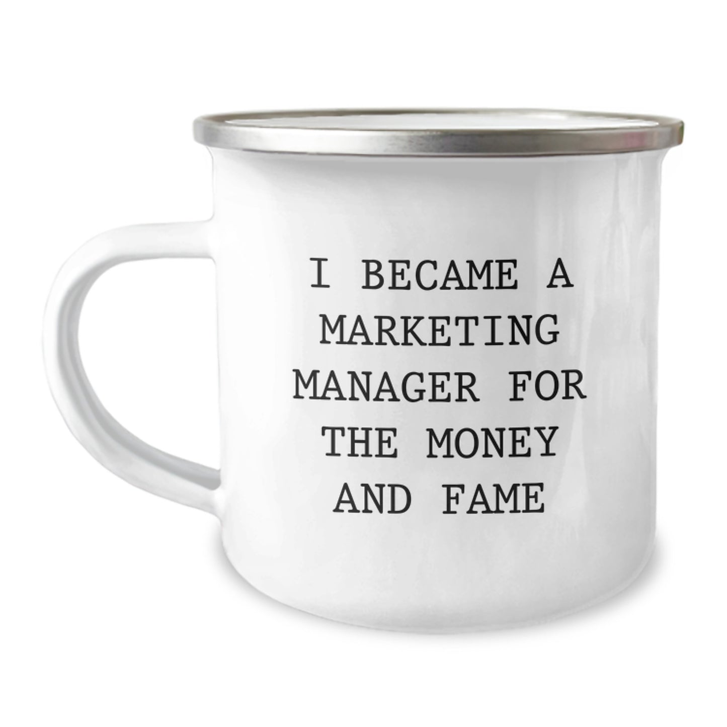 Funny Marketing Manager Gifts for Him from Friends, Cute Camping Mugs for Marketing Manager on Christmas, I Became A Marketing Manager For The Money And Fame Quote Gifts - Image 1