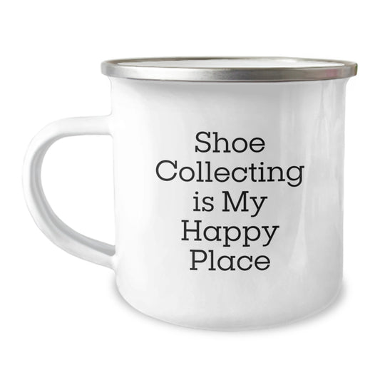 Shoe Collecting Gifts for Men, Women, Friends, and Family - Camping Mug with Funny Quote 'Shoe Collecting Is My Happy Place' - Birthday Unique Gifts from Friends, Family, or Coworkers - Image 1