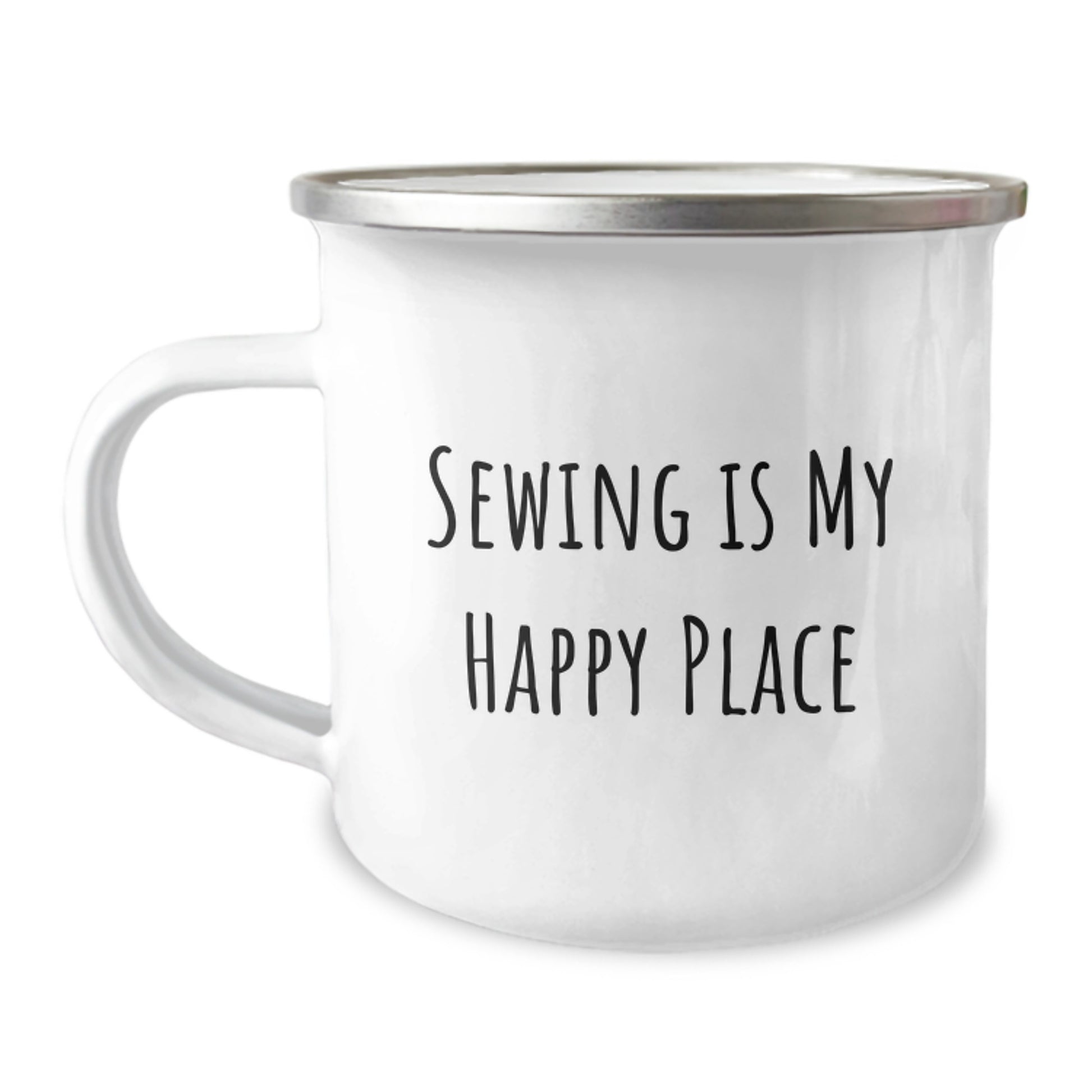 Funny Sewing Gifts for Men, Unique Camping Mugs with Inspirational Quote 'Sewing Is My Happy Place' for Sewing Lovers, Christmas Unique Gifts from Friends - Image 1