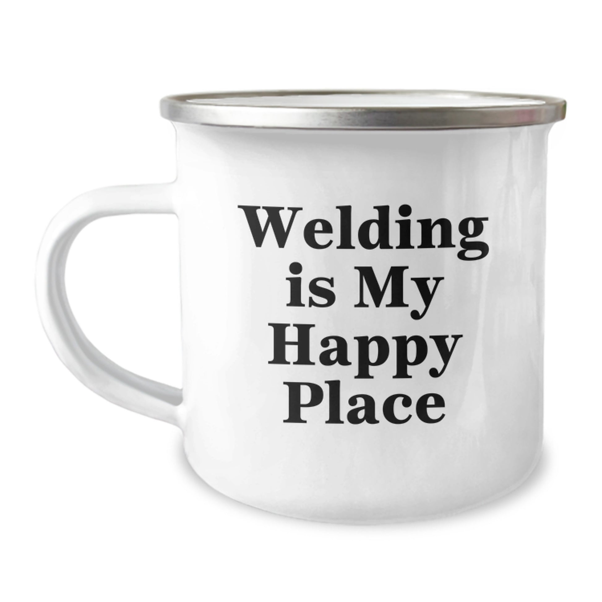 Funny Welding Gifts for Men, Women, and Friends - 'Welding Is My Happy Place' Camping Mug for Christmas Unique Gifts - Image 1