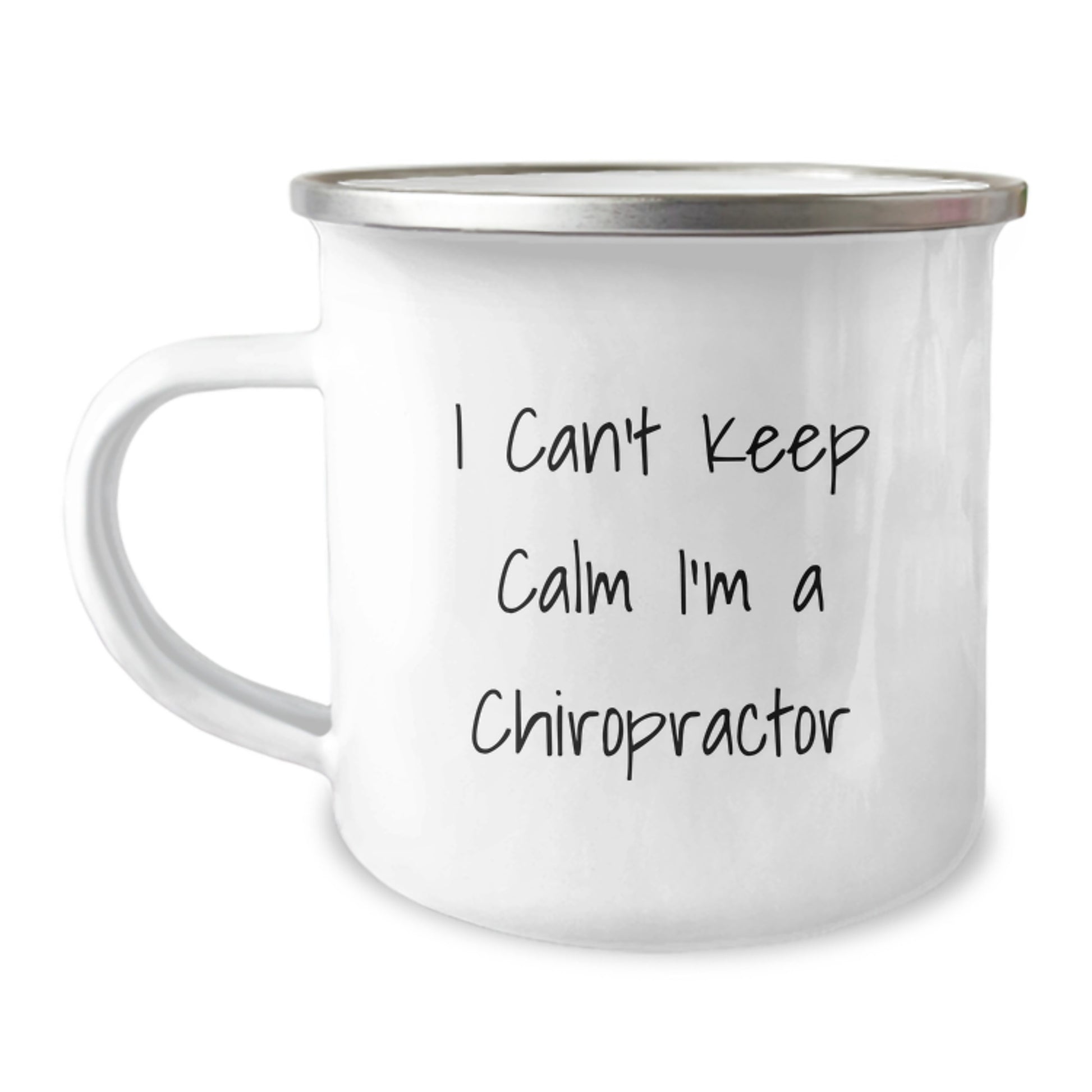 Funny Chiropractor Gifts for Christmas - 'I Can't Keep Calm I'm A Chiropractor' Camping Mug for Chiropractor Friends and Family - Image 1