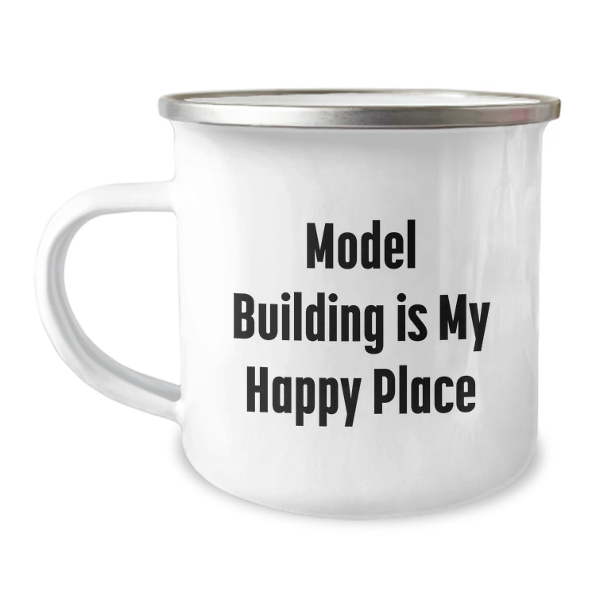 Unique Gifts for Model Building Enthusiasts - Camping Mug, Funny Quote 'Model Building Is My Happy Place', Birthday Unique Gifts from Friends - Image 1