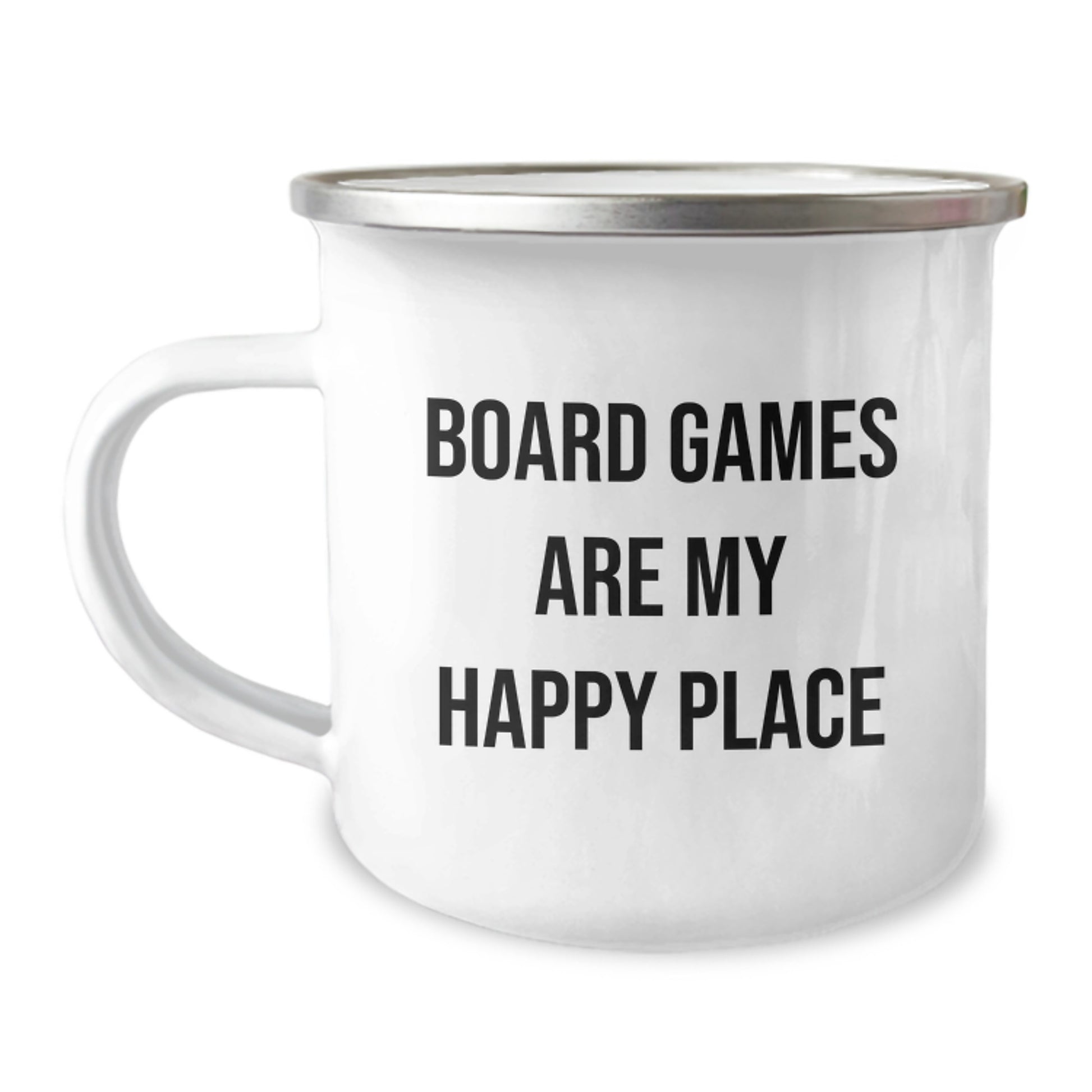 Funny Board Games Camping Mug Gifts from Friends for Board Games Lovers on Valentine's - 'Board Games Are My Happy Place' - Unique Camping Mug for Men and Women - Image 1