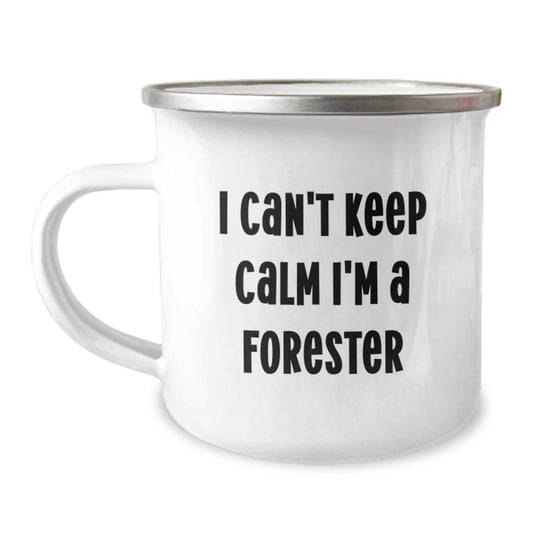 Unique Forester Camping Mug Gifts from Friends for Men I Can't Keep Calm I'm A Forester - Image 1