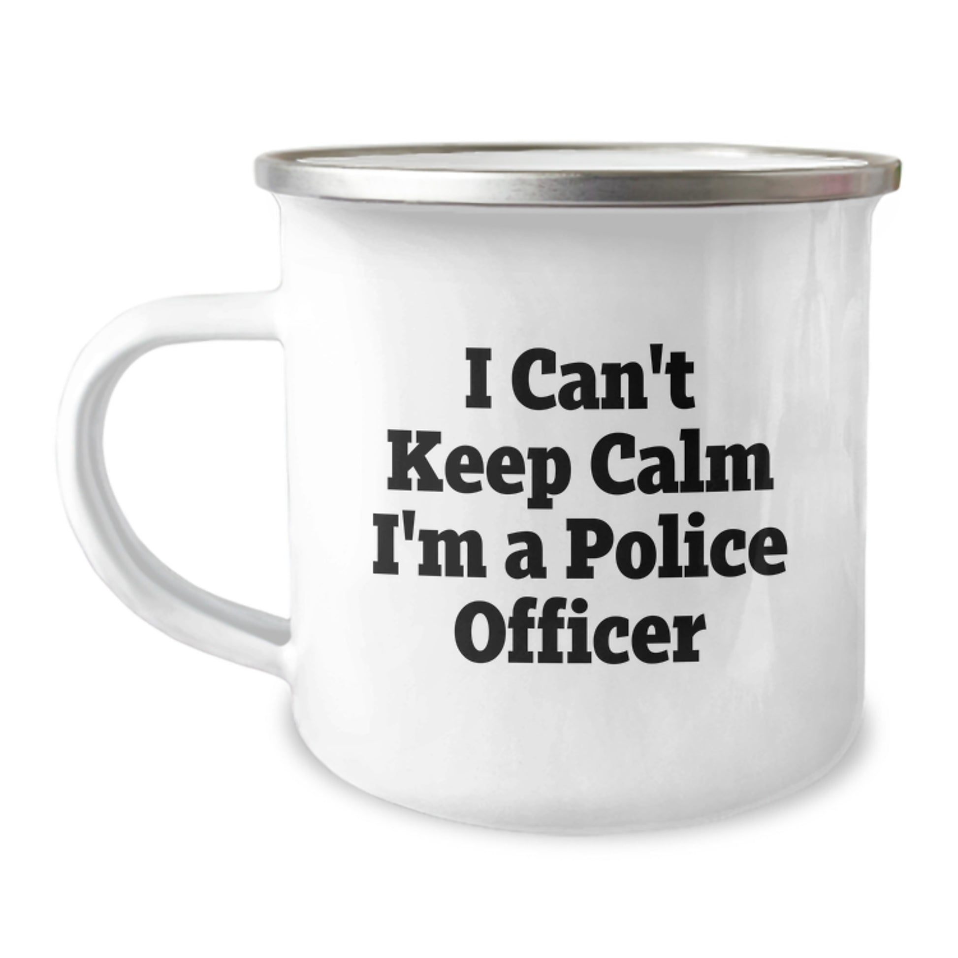 Funny Police Officer Gifts from Friends - 'I Can't Keep Calm I'm A Police Officer' Camping Mug for Graduation - Image 1
