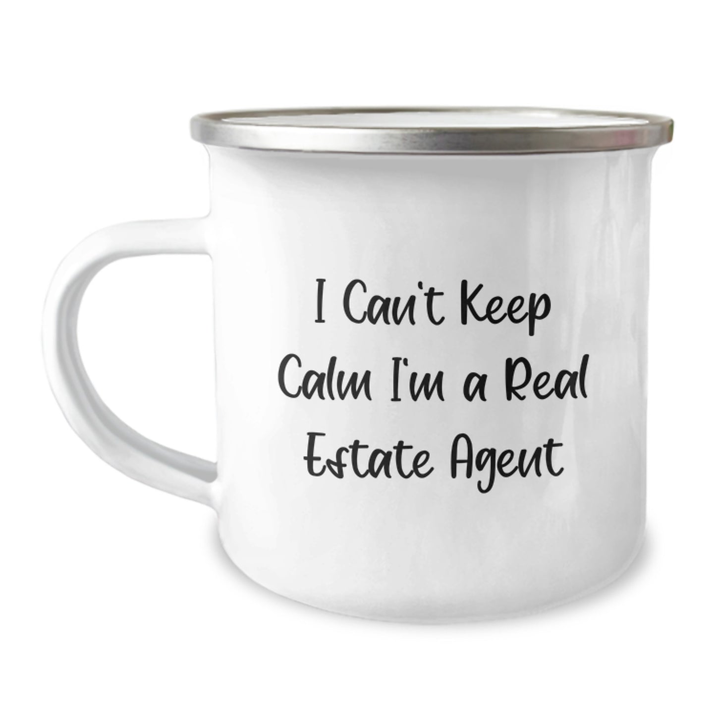 Funny Real Estate Agent Gifts from Family and Friends, Christmas Unique Gifts for Men, Women, Coworkers, or Family Members, Camping Mug with I Can't Keep Calm I'm A Real Estate Agent Quote - Image 1