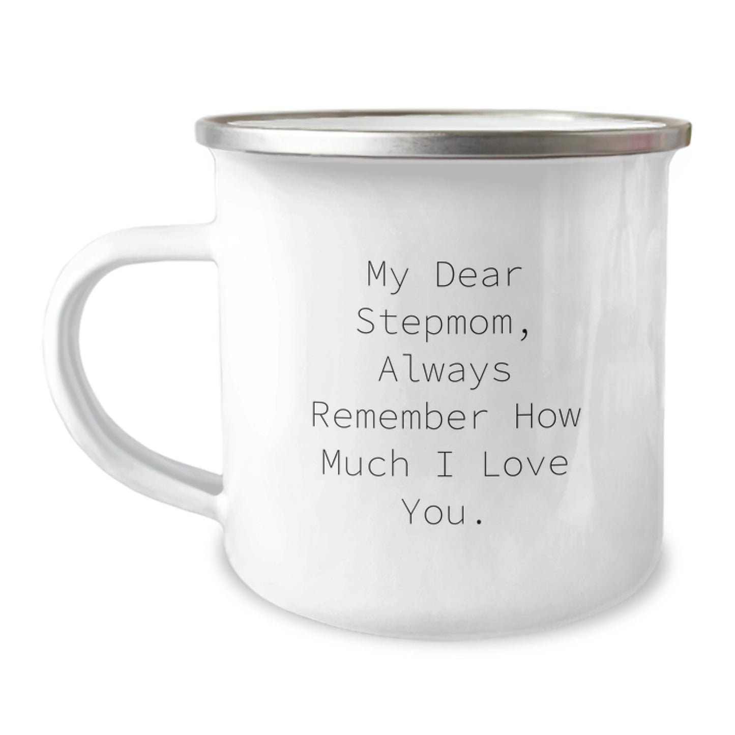 Funny Stepmom Gifts for Her with Christmas Love, Inspirational Camping Mug, Gifts from Men to Stepmom, My Dear Stepmom Quote - Image 1