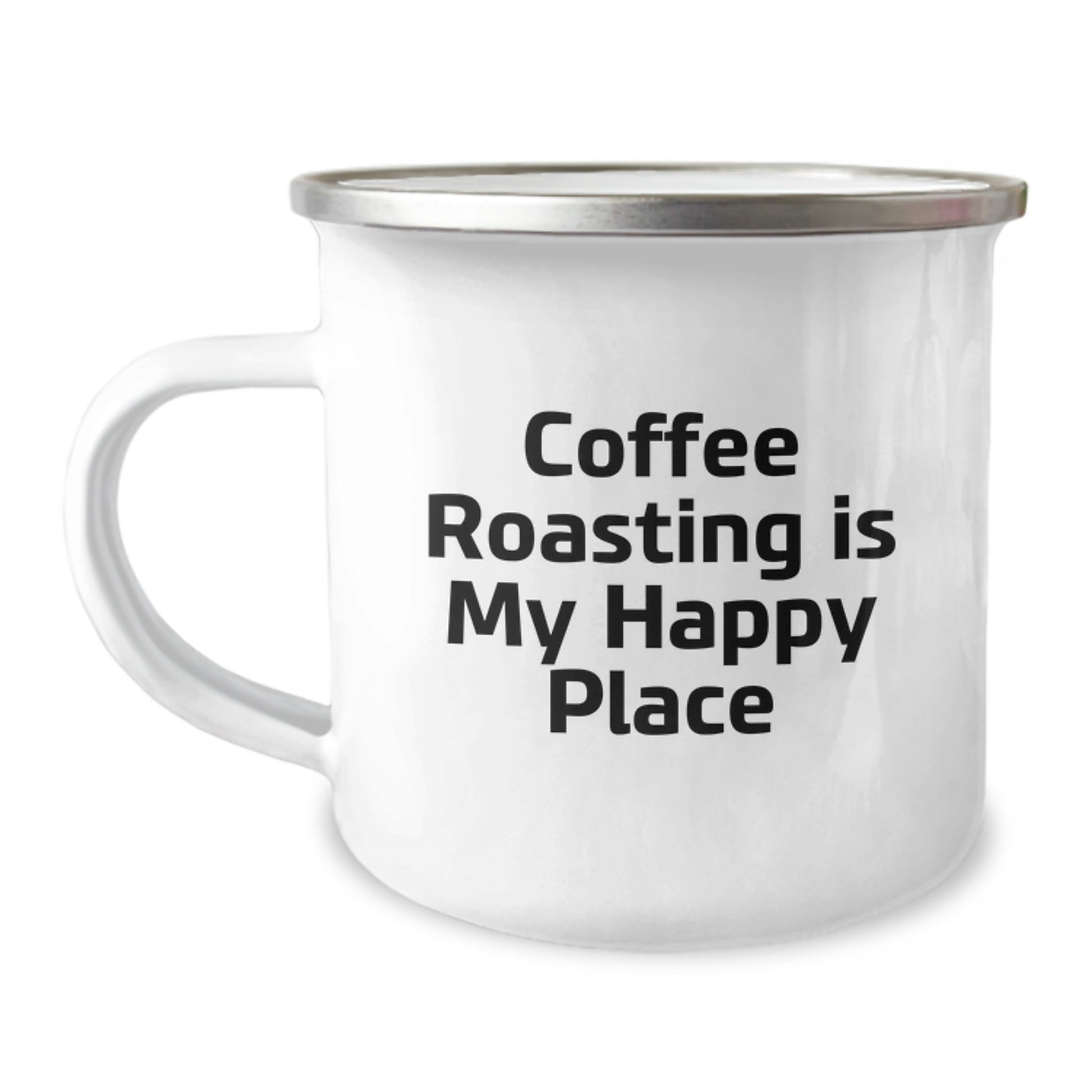Coffee Roasting Gifts for Dad - Funny Camping Mug, 'Coffee Roasting Is My Happy Place' Quote, Stainless Steel, Father's Day Unique Gifts from Men to Family and Friends - Image 1