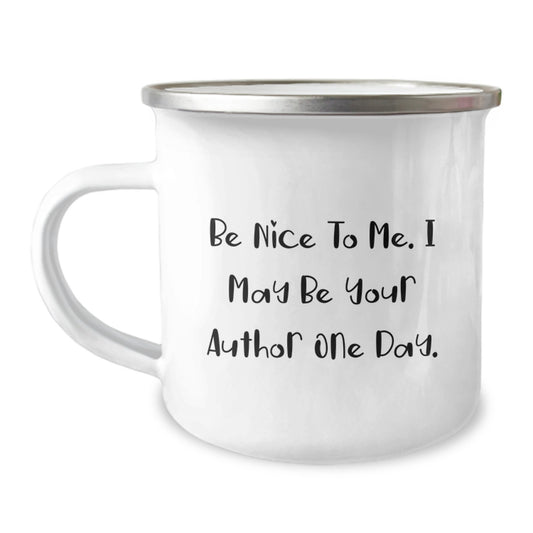 Funny Author Camping Mug Gifts from Men to Author Friends for Christmas - Image 1