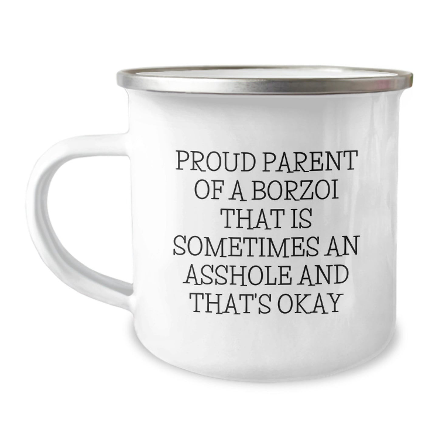 Funny Borzoi Dog Gifts for Mom from Family - Proud Parent Camping Mug - Image 1