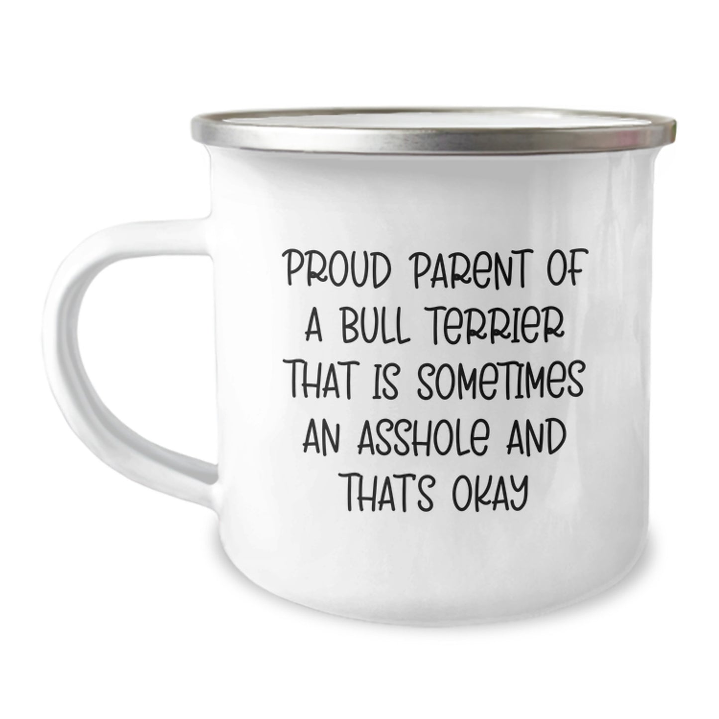 Funny Bull Terrier Dog Lover Gifts from Friends for Valentine's Camping Mug - Image 1