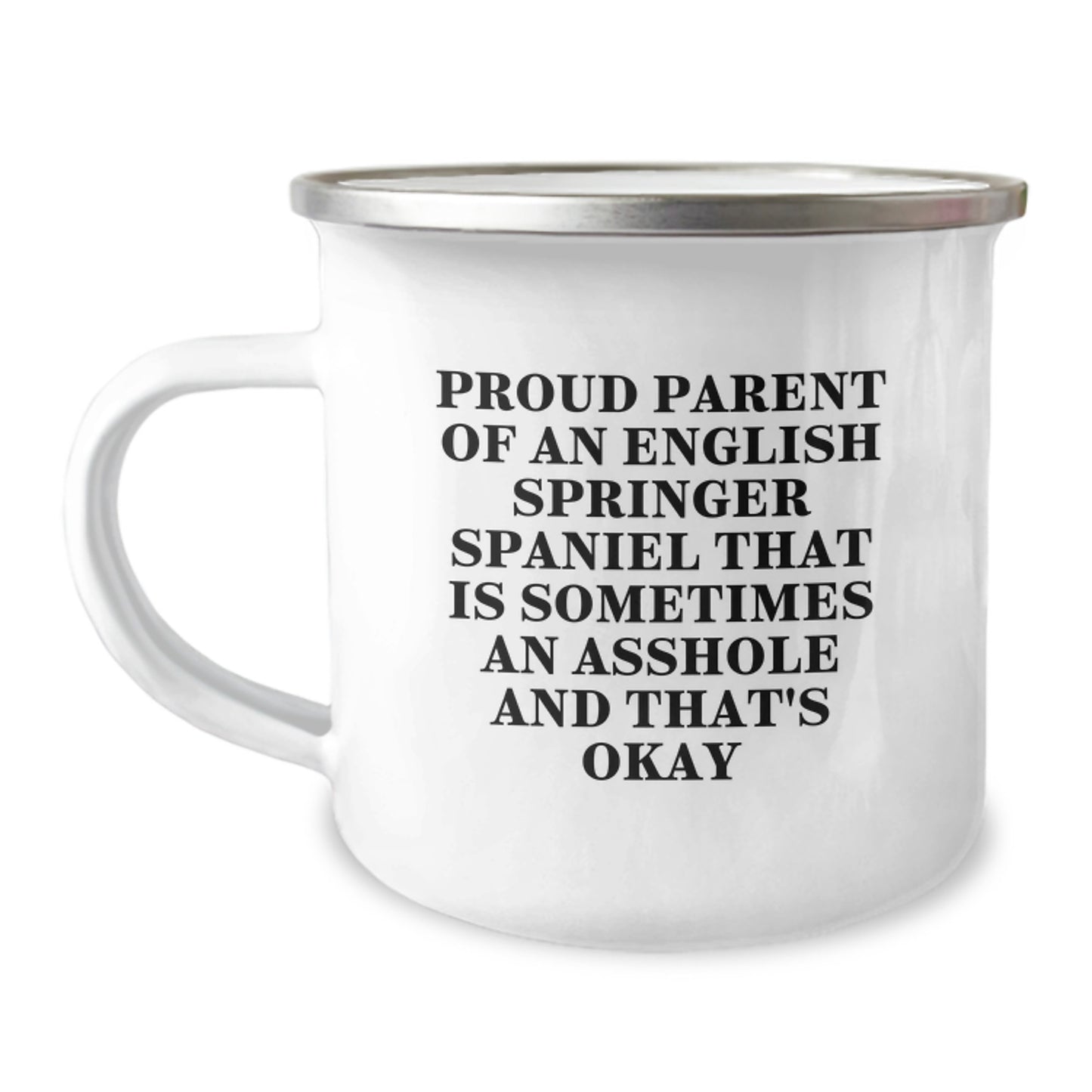 Funny English Springer Spaniel Dog Gifts for Men - Proud Parent Camping Mug for Valentine's - Image 1