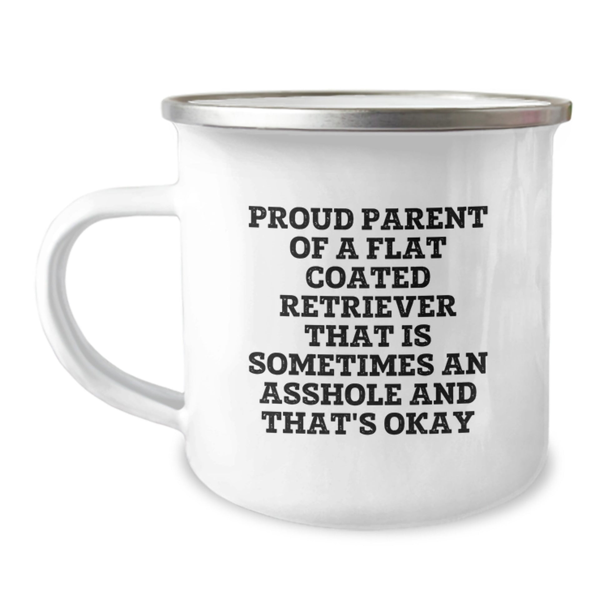 Funny Flat Coated Retriever Dog Gifts from Men and Women on Valentine's - Proud Parent Camping Mug - Image 1
