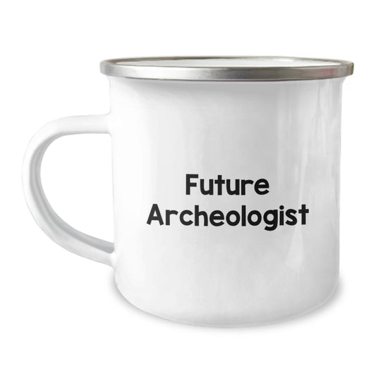 Funny Future Archeologist Gifts from Friends for Birthday, Archeologist Camping Mug, 'You're Digging Deeper into My Heart' Quote - Image 1