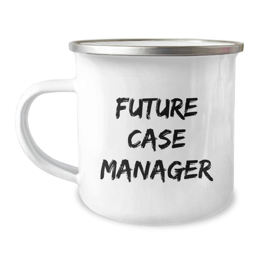Funny Case Manager Gifts for Men, Inspirational Camping Mug with Quote 'Future Case Manager', Christmas Unique Gifts from Family - Image 1