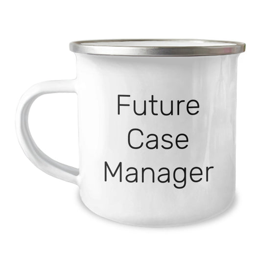 Funny Gifts for Future Case Managers, Case Manager Christmas Unique Gifts, Stainless Steel Camping Mug - Image 1