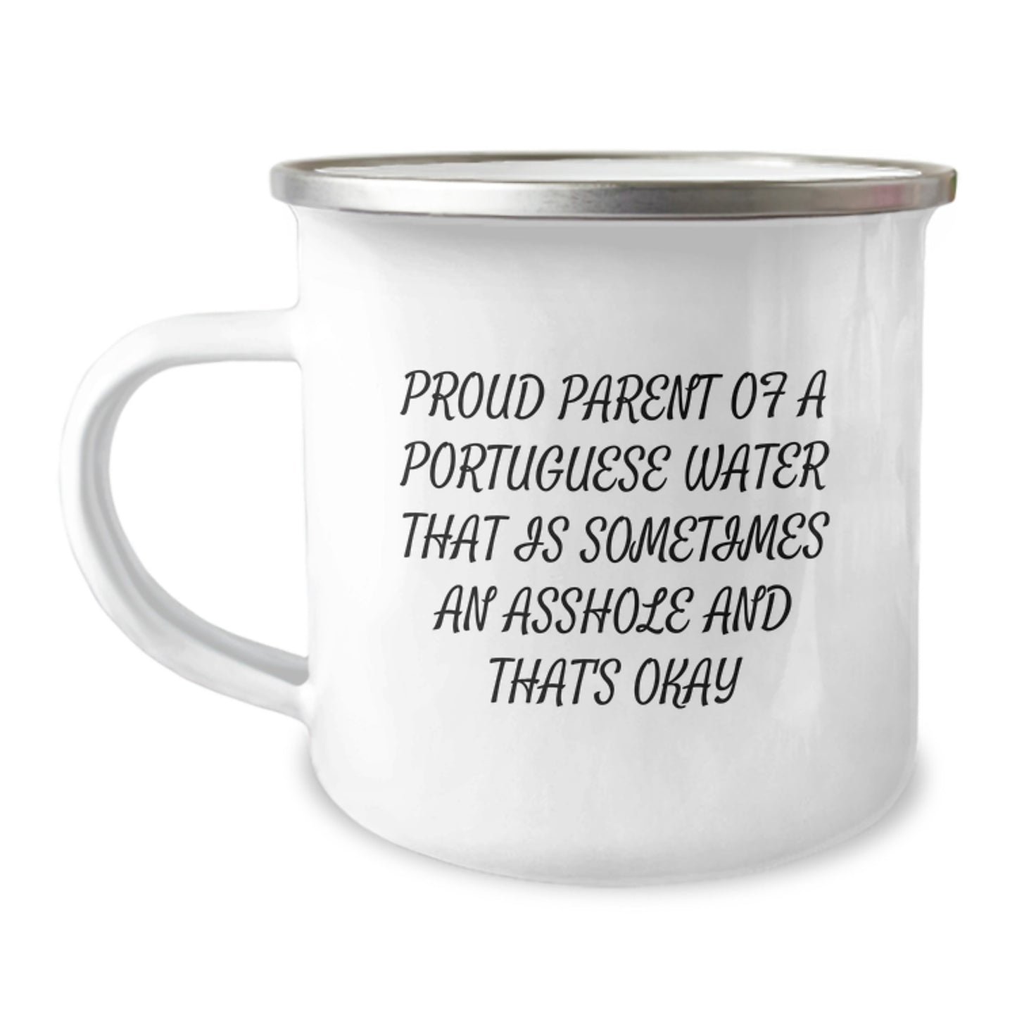 Funny Portuguese Water Dog Father's Day Camping Mug Gifts for Men from Proud Parents - Image 1