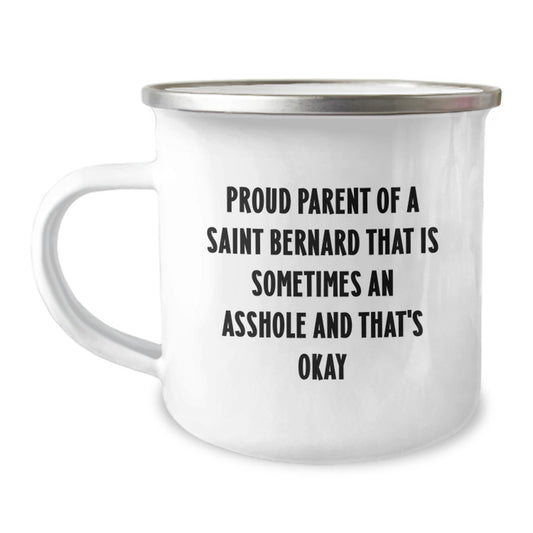 Funny Saint Bernard Dog Camping Mug Gifts from Friends or Family for Proud Parents Valentine's Unique - Image 1