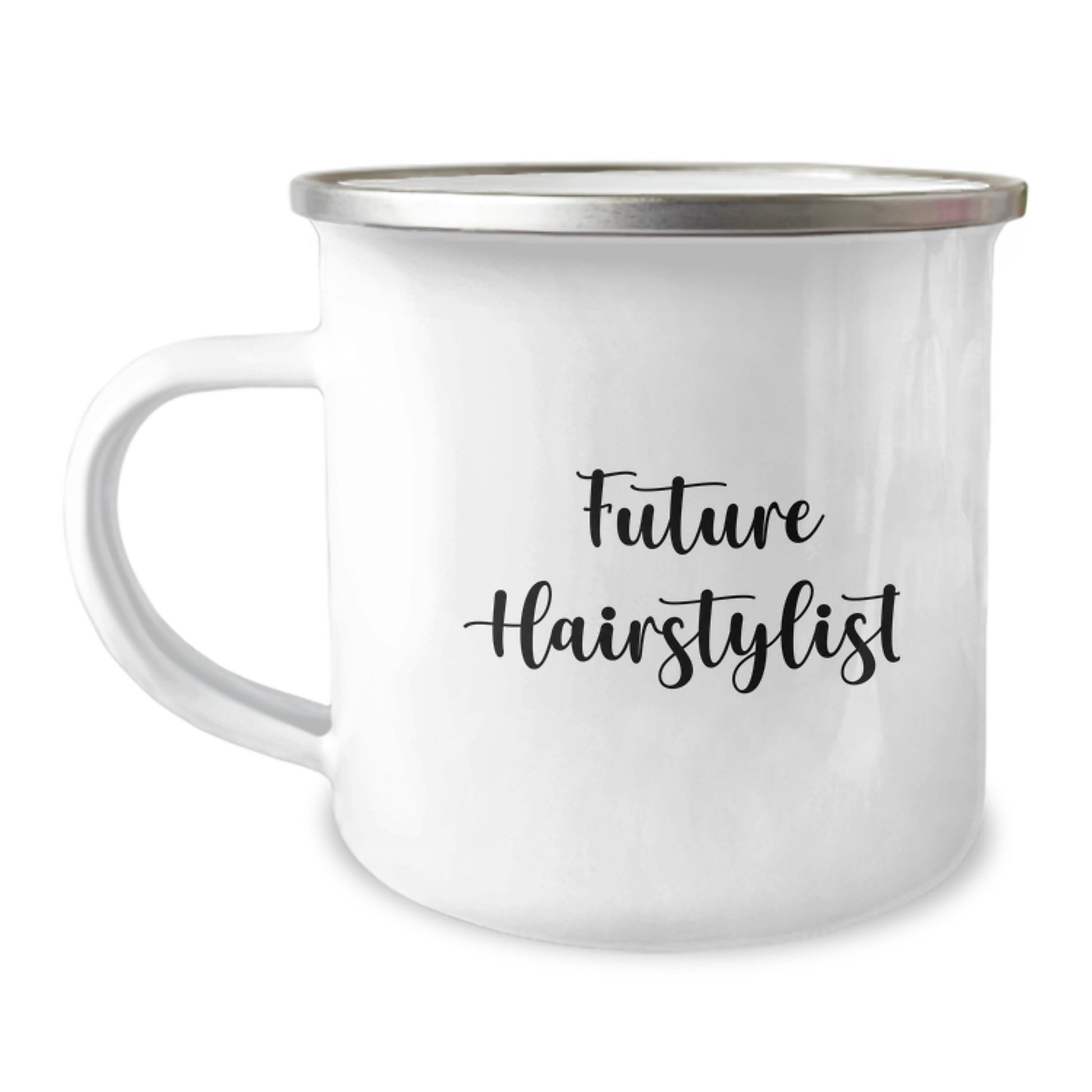 Funny Future Hairstylist Birthday Unique Gift Ideas for Friends from Family - Camping Mug for Hairstylist Enthusiasts, 'Become a Future Hairstylist' - Image 1