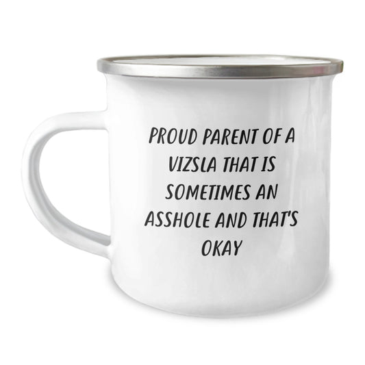 Funny Vizsla Dog Gifts for Dad, Camping Mugs for Father's Day - Proud Parent Quote - Image 1