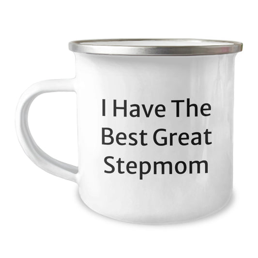 Funny Stepmom Camping Mug Gifts from Men to Great Stepmoms on Mother's Day - I Have The Best Stepmom - Image 1