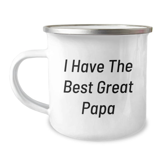 Funny Papa Gifts from Men, Unique Birthday Camping Mug for Papa, Best Great Papa Quote - Image 1